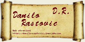 Danilo Rastović vizit kartica